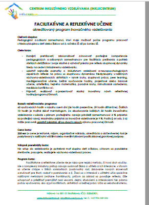 nahlad facilitativne a reflektivne ucenie nahlad facilitativne a reflektivne ucenie